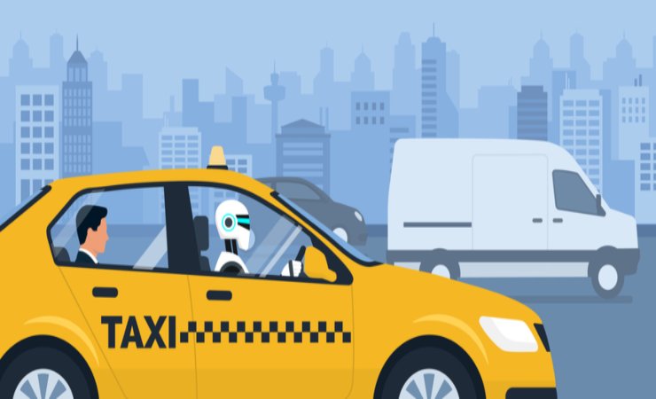 Robot taxi in città
