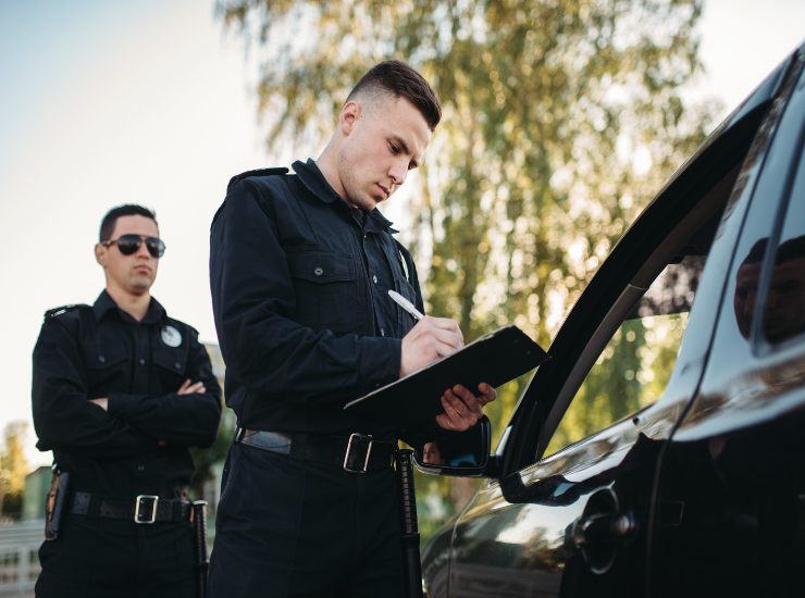polizia ferma auto