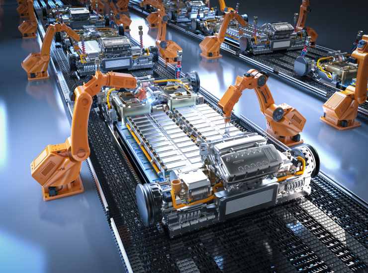 robot per batterie EV